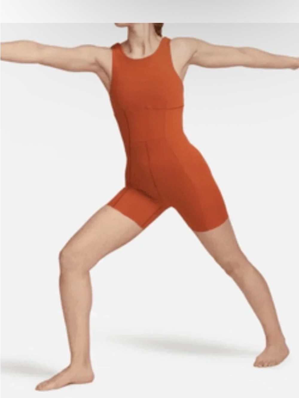 Nike Yoga Dri-Fit Luxe 5” Rust Orange Romper - 1-Piece Active Jumpsuit